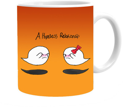 

Maison N Mode Hopeless Relationship Coffee Ceramic Mug(330 ml), Multicolor