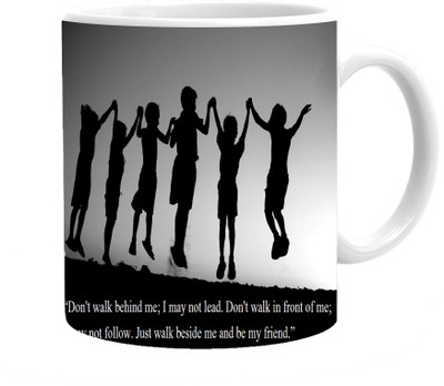 

Maison N Mode Do Not Walk Coffee Ceramic Mug(330 ml), Multicolor