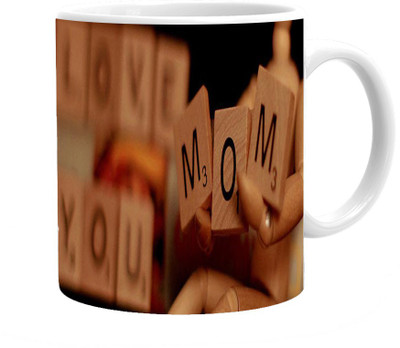 

Maison N Mode Mom Block Coffee Ceramic Mug(330 ml), Multicolor