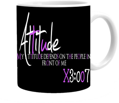 

Maison N Mode Attitude X3 Coffee Ceramic Mug(330 ml), Multicolor