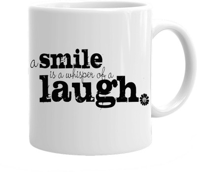 

Maison N Mode Smile laugh Coffee Ceramic Mug(330 ml), Multicolor