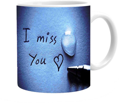 

Maison N Mode I Miss You Coffee Ceramic Mug(330 ml), Multicolor