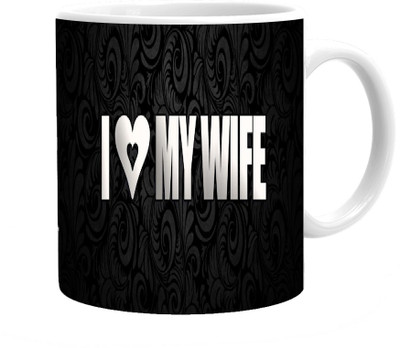 

Maison N Mode I Lov My Wife Coffee Ceramic Mug(330 ml), Multicolor
