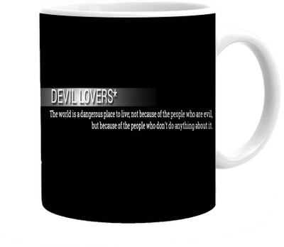 Maison N Mode Devil Lover Coffee Ceramic Mug(330 ml), Multicolor