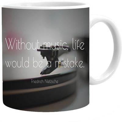 

Maison N Mode Without Music Coffee Ceramic Mug(330 ml), Multicolor