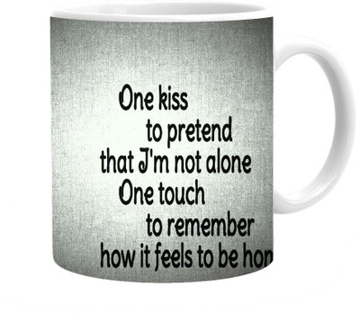 

Maison N Mode One Kiss Coffee Ceramic Mug(330 ml), Multicolor