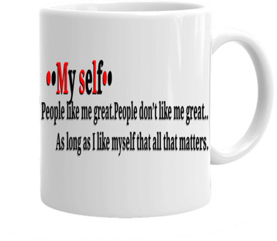 

Maison N Mode Myself Coffee Ceramic Mug(330 ml), Multicolor