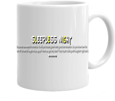 

Maison N Mode Sleepless Coffee Ceramic Mug(330 ml), Multicolor