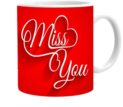 

Maison N Mode Miss You Coffee Ceramic Mug(330 ml), Multicolor