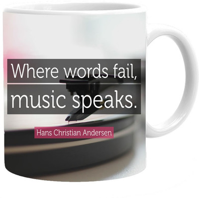 

Maison N Mode Music Speaks Coffee Ceramic Mug(330 ml), Multicolor
