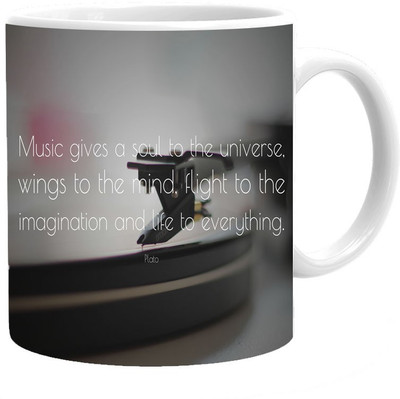 

Maison N Mode Music Gives A Soul Coffee Ceramic Mug(330 ml), Multicolor