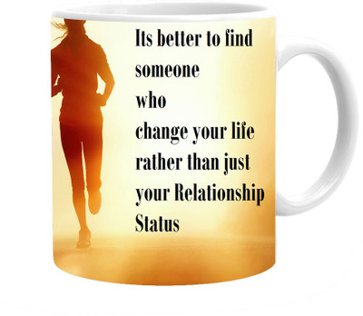 

Maison N Mode Change Your Life Coffee Ceramic Mug(330 ml), Multicolor