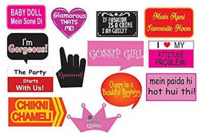 

PARTY PROPZ WEDDING/ BACHELOR PHOTOBOOTH PROP 13 PCS Photo Booth Board(Party)