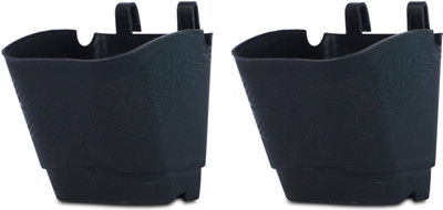 DCS Vertical Garden Wall Hanging Pot Black Colur Pack Of 2 Plant Container Set(Pack of 2, Plastic) available at flipkart for Rs.160