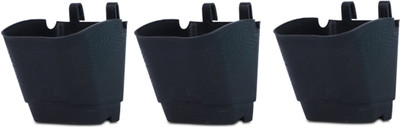 DCS Pot Black Colur Plant Container Set(Pack of 3, Plastic) available at flipkart for Rs.200