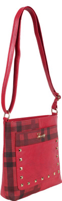 

Yours Luggage Women Casual Maroon Leatherette, Cotton Sling Bag