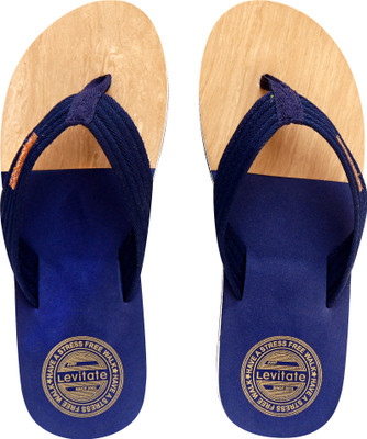 Levitate Dual Wood Flip Flops, Navy wood