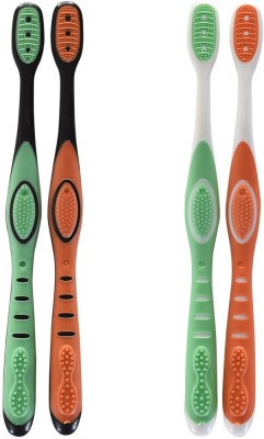 

TRUENOW VENTURES Pvt. Ltd Tongue Cleaner and Sensitive Green, orange Ultra Soft Toothbrush