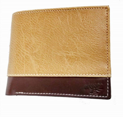 

R and A Men Khaki Genuine Leather Wallet(6 Card Slots), White