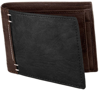 

Bizarre Kraftz Men Formal Brown, Black Artificial Leather Wallet(4 Card Slots), Brown-black1