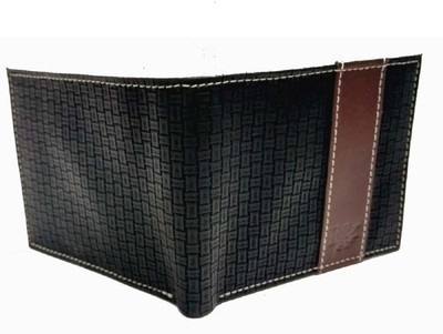 

R and A Men Black Genuine Leather Wallet(6 Card Slots), Mate black
