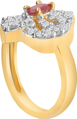 

Fasherati CZ Studded Paan Leaf Shaped with Stone Cocktail Alloy Crystal Ring, Pink