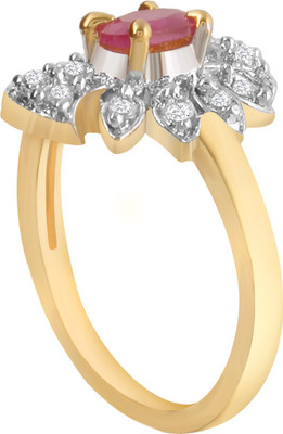 

Fasherati Daisy Ring In CZ And Pink Stone For Women Alloy Crystal Ring
