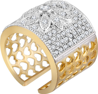 

Fasherati CZ Stone Index Finger Flower Band Alloy Crystal Ring, Pink