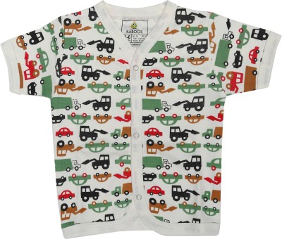 KABOOS Baby Boys & Baby Girls Printed Casual White Shirt