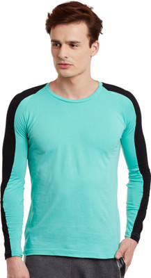 

Fugazee Lifestyle Solid Men's Round Neck Light Green, Black T-Shirt, Aqua;black