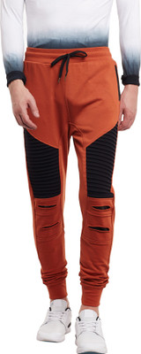 fugazee solid men's black track pants