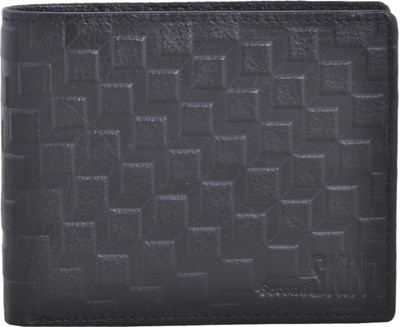 

Second Skin Men Black Genuine Leather Wallet(10 Card Slots)