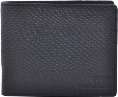 

Second Skin Men Black Genuine Leather Wallet(10 Card Slots)