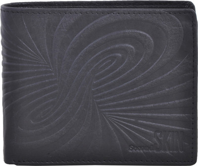 

Second Skin Men Black Genuine Leather Wallet(10 Card Slots)