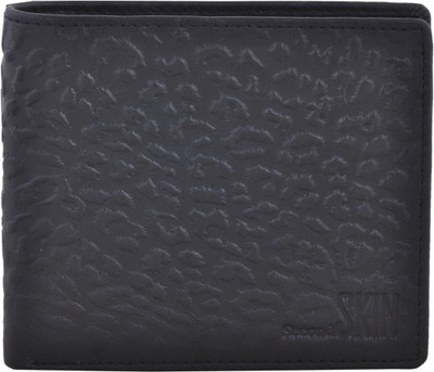 

Second Skin Men Black Genuine Leather Wallet(10 Card Slots)