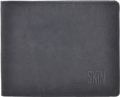 

Second Skin Men Black Genuine Leather Wallet(10 Card Slots)