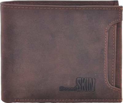 

Second Skin Men Brown Genuine Leather Wallet(10 Card Slots)