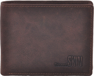 

Second Skin Men Brown Genuine Leather Wallet(10 Card Slots)