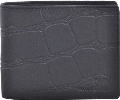

Second Skin Men Black Genuine Leather Wallet(10 Card Slots)