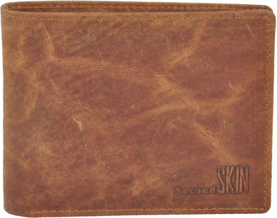 Second Skin Men Brown Genuine Leather Wallet(10 Card Slots)