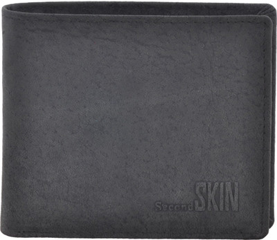 

Second Skin Men Black Genuine Leather Wallet(10 Card Slots)