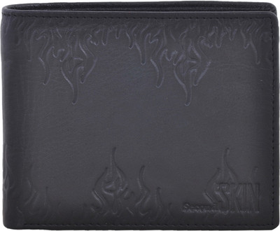 

Second Skin Men Black Genuine Leather Wallet(10 Card Slots)