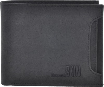 

Second Skin Men Black Genuine Leather Wallet(10 Card Slots)