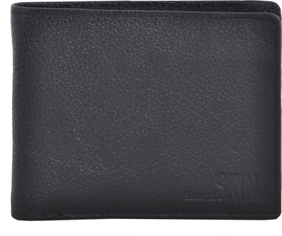 

Second Skin Men Black Genuine Leather Wallet(10 Card Slots)