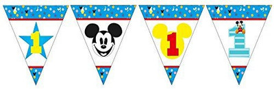 

PARTY PROPZ MICKEY MOUSE PENANT BANNER 8FT LONG Pennant Banner(8 ft, Pack of 1)