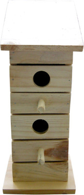 

Birdhousebuilder NB0020 Duplex Birdhouse for Sparrow Bird House(Wall Mounting, Tree Mounting, Free Standing)