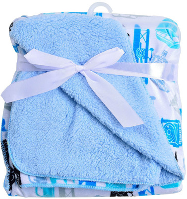 Baby Bucket Printed  Blanket(Microfiber, Blue