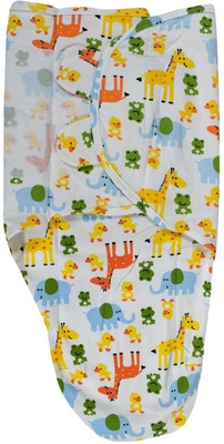 

Baby Bucket Printed  Swadding Baby Blanket(Microfiber, White