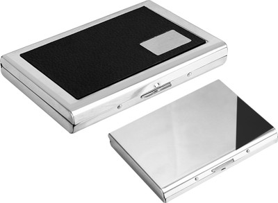 

ZBLACK New Quality Steel Black Leather Executive ATM & Steel Plain Professional ATM 6 Card Holder(Set of 2, Multicolor)