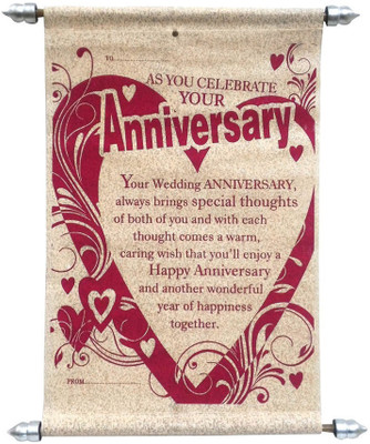 

Natali Traders Anniversary Scroll Card Greeting Card(Maroon, Pack of 1)